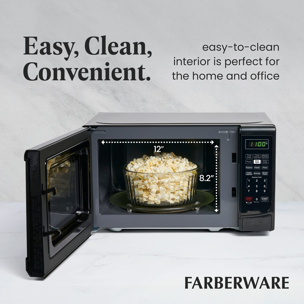 Farberware Countertop Microwave 0.7 Cu. Ft. 700-Watt Compact Microwave Oven FMO07ABTBKA